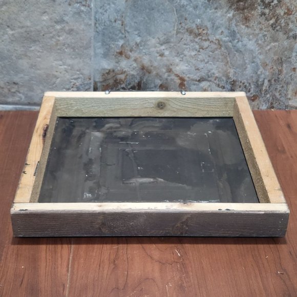 Turquoise Distressed Love Much Tin Metal on Wood Frame Hanging Wall Decor - Picture 8 of 12